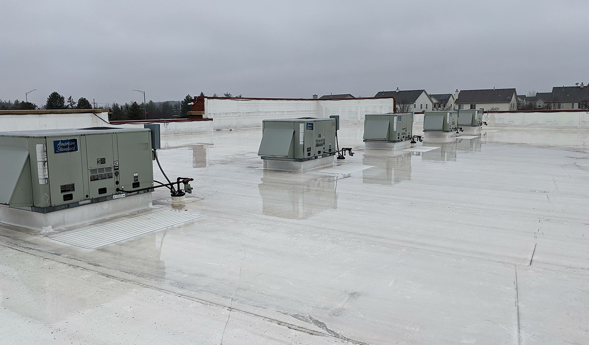Flat roof on a commercial building