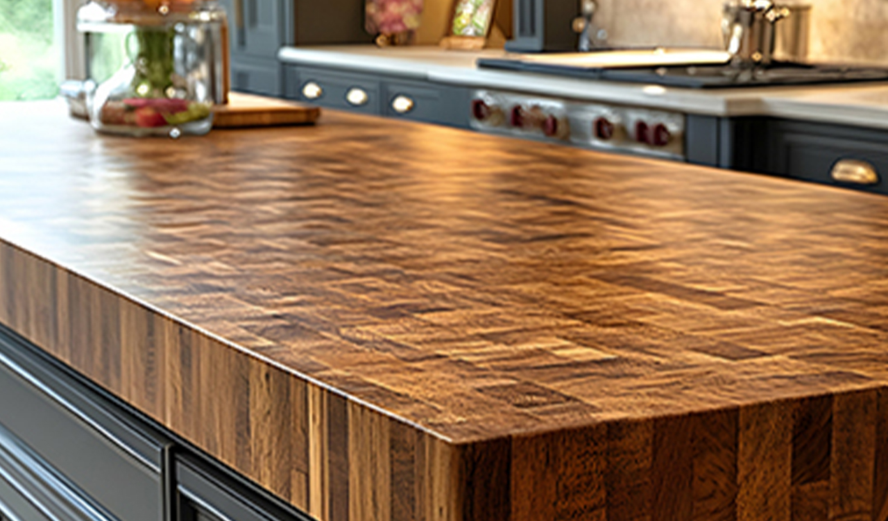 Kitchen Remodel with custom butcherblock island