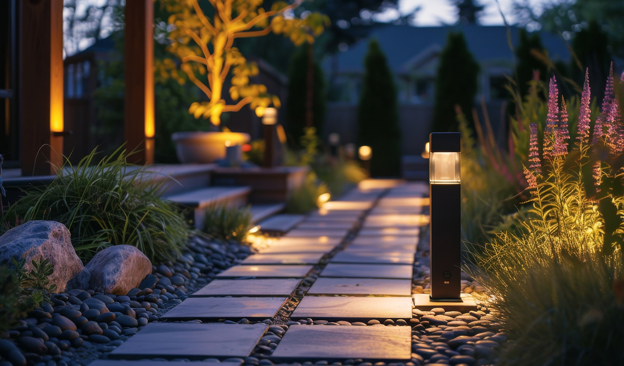 Outdoor Lighting for Hardscape path